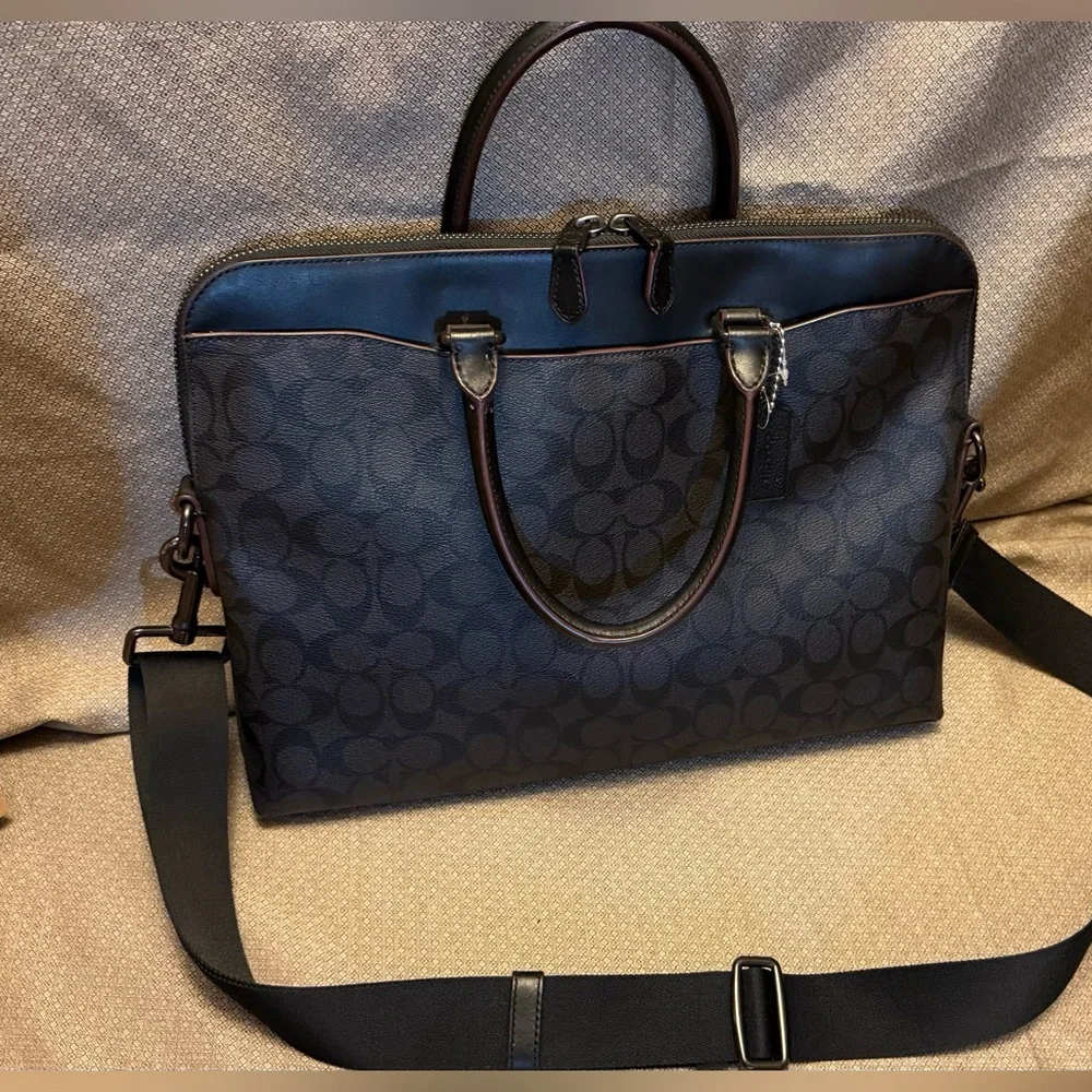 Coach Black and Gray Briefcase